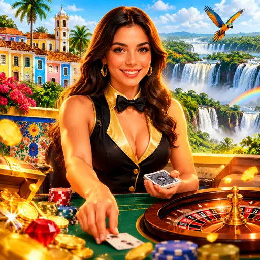 Jogadora brasileira apostando em mesa ao vivo pelo celular